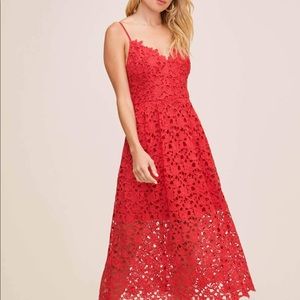 ASTR the Label Lace A-line Midi Dress